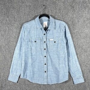 Topo Designs Chambray Button Down Shirt Blue Womens Size Medium #1880